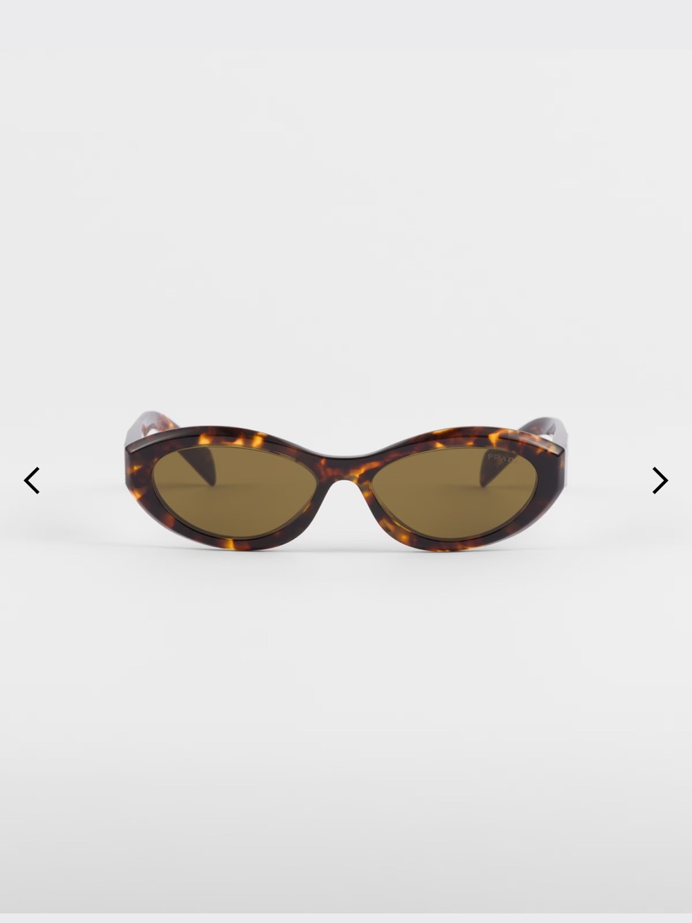 Prada Tortoiseshell Oval Sunglasses with Brown Lenses